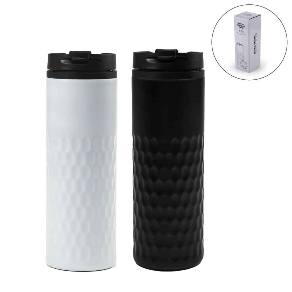 50505 - Honeycomb-Design-SS-Bottles-Double-Wall-with-PP-Interior-420ml-TM-061-Blank