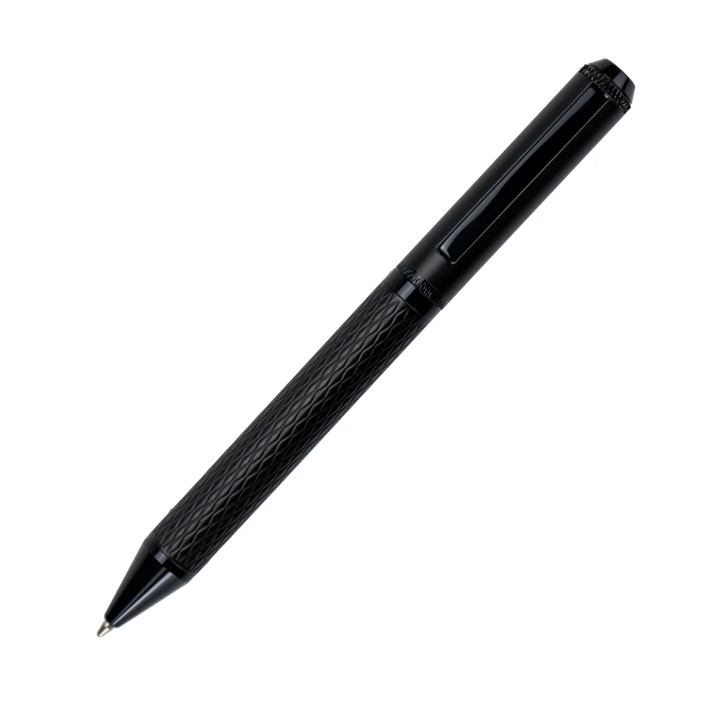 50497 - Black-Metal-Pens-with-Diamond-Textured-Design-Barrel-PN67-BLK-Blank