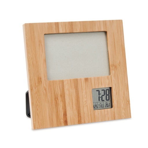 [CLK-14-BM] Bamboo Photo Frame with Digital Clock