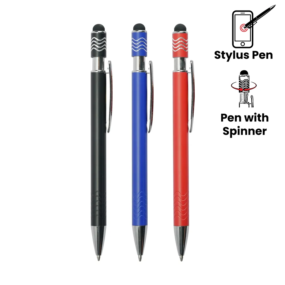 48400 - Stylus-Metal-Pens-with-Wave-Design-Top-Spinner-PN-SPN-02-Blank-4