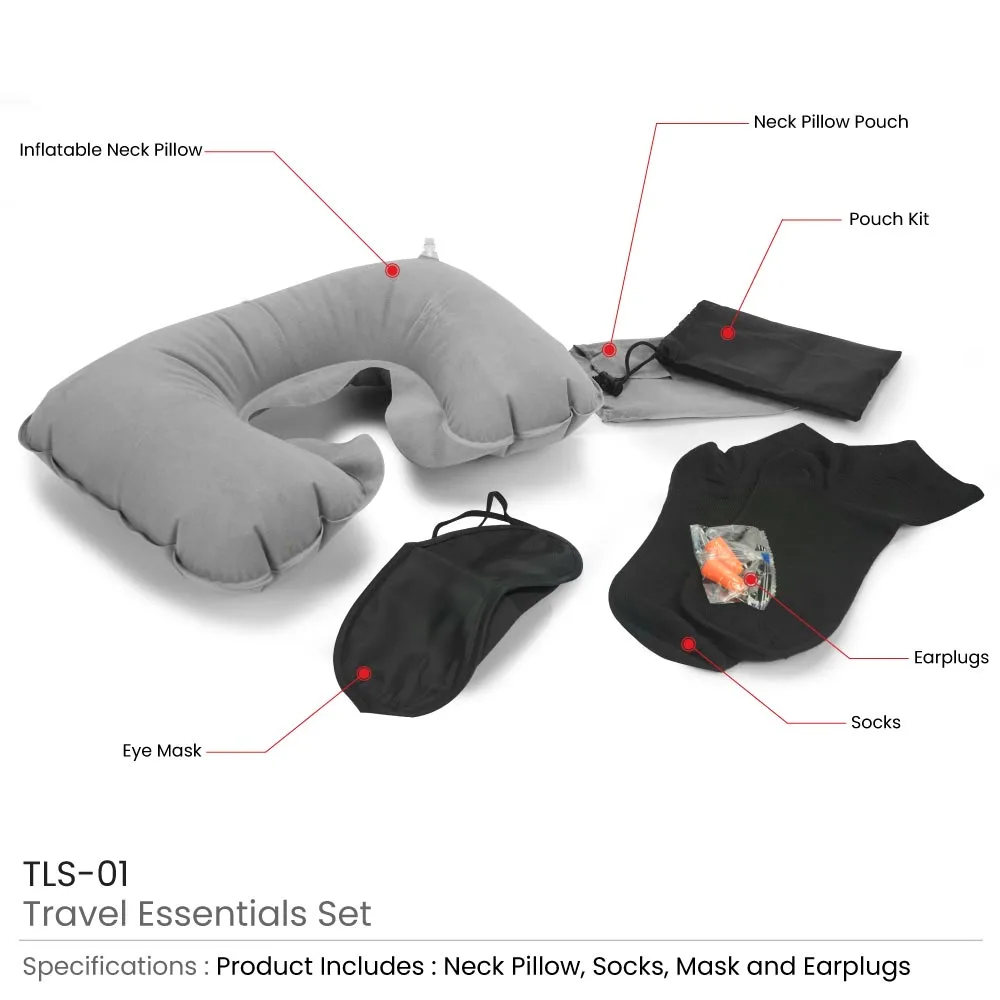 Travel Essential Set in Black Pouch