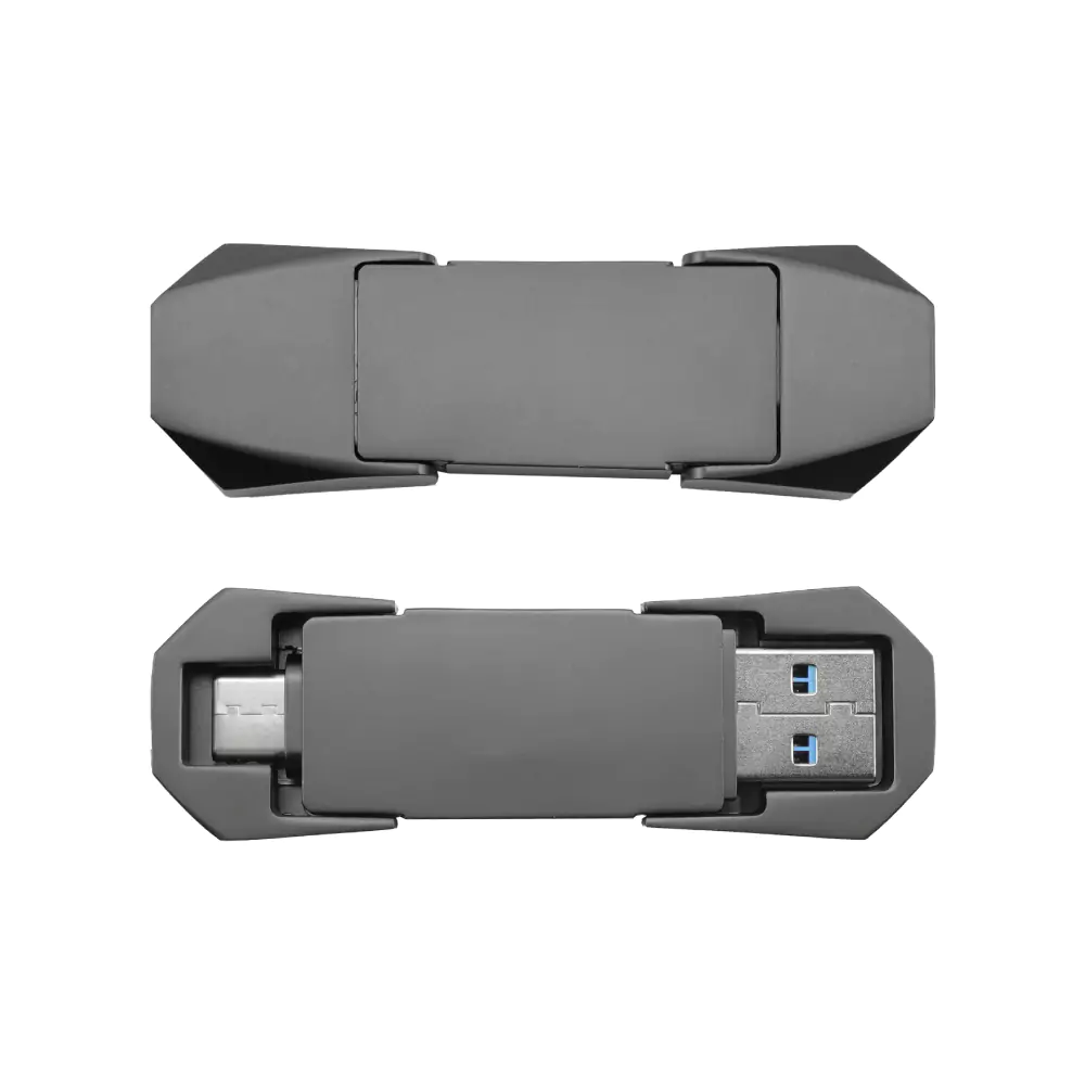 OTG USB Flip in Gun Metal 32GB V. 3.0 Type C Flip Magnetic Cap