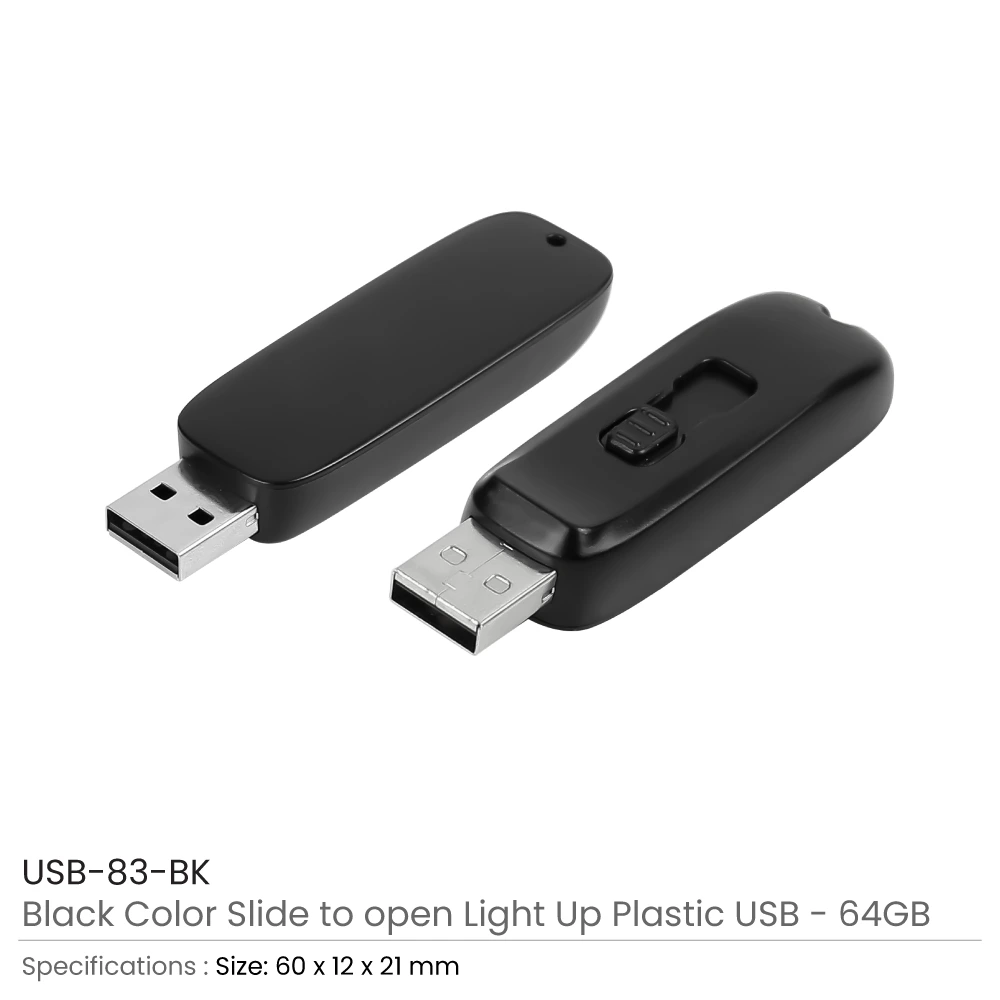 Light-Up LED Logo USB with Slide Button 64GB V. 3.0