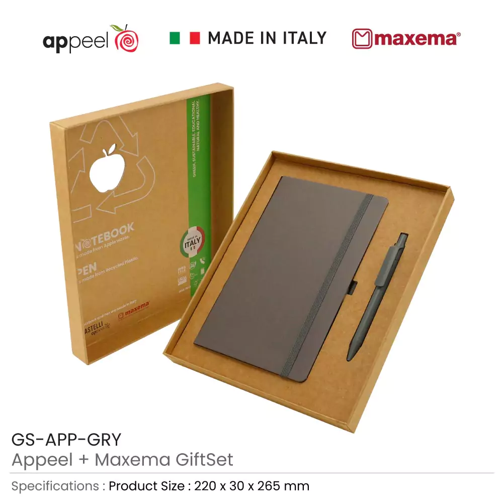 Appeel A5 Notebook and Maxema Dot Recycled Pen Italian Gift Sets