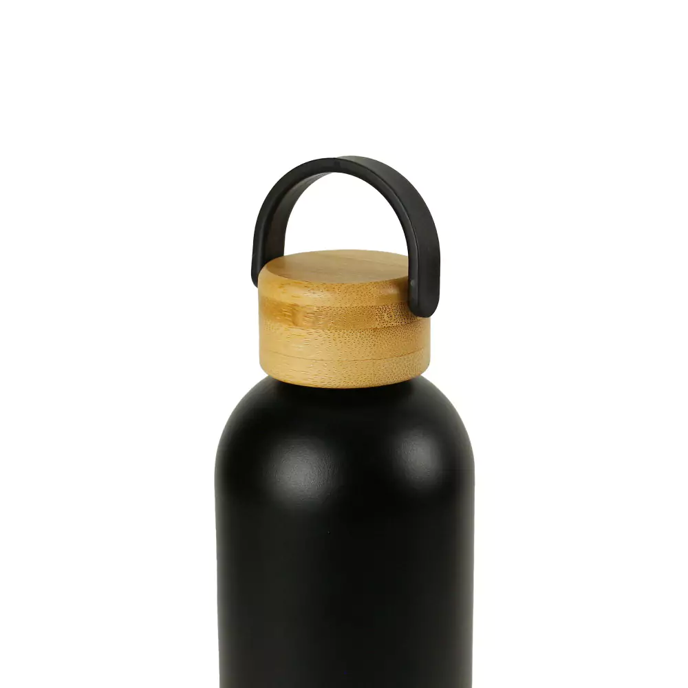 Double Wall SS Bottles with Bamboo Base &amp; Lid 750 ml