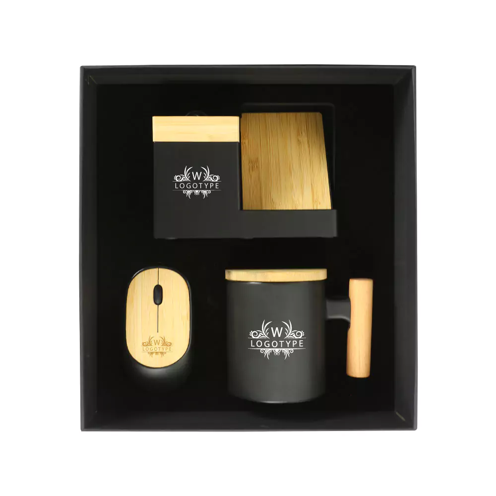 Bamboo Gift Sets in Black Cardboard Box GS-025