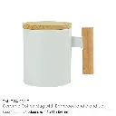 Ceramic Coffee Mugs with Bamboo Handle and Lid 380ml