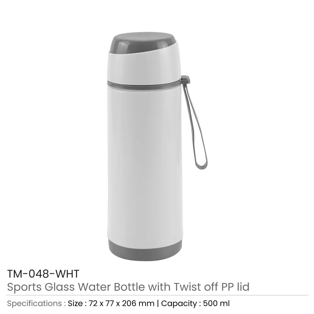 46583 - Sports-Glass-Bottle-White-TM-048-WHT
