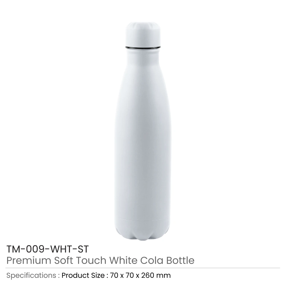 Premium Soft Touch Matt Cola Bottles in Stainless Steel 500ml