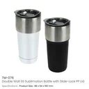 Double Wall SS Tumblers with Slide-Lock PP Lid 591ml