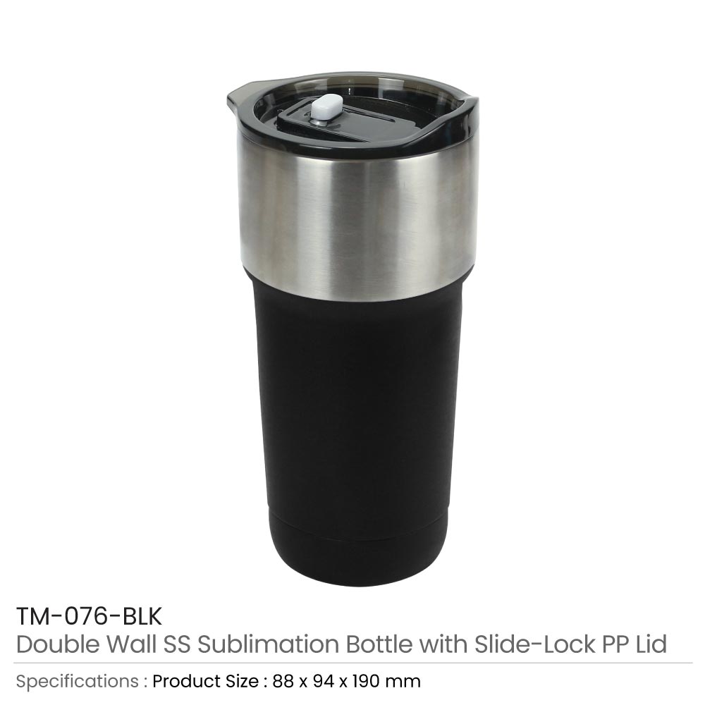 46460 - Double-Wall-SS-Tumbler-Black-TM-076-BLK