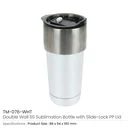 Double Wall SS Tumblers with Slide-Lock PP Lid 591ml