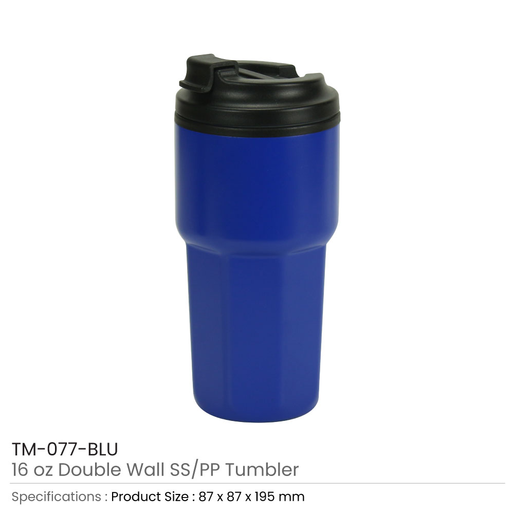 46444 - Double-Wall-Tumbler-Blue-TM-077-BLU