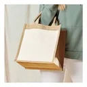 Eco-Friendly Jute Bags with Front Cotton Pocket & Button Closure
