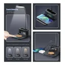 Desk Lamp with 15W Wireless Charger, Clock and Pen Holder