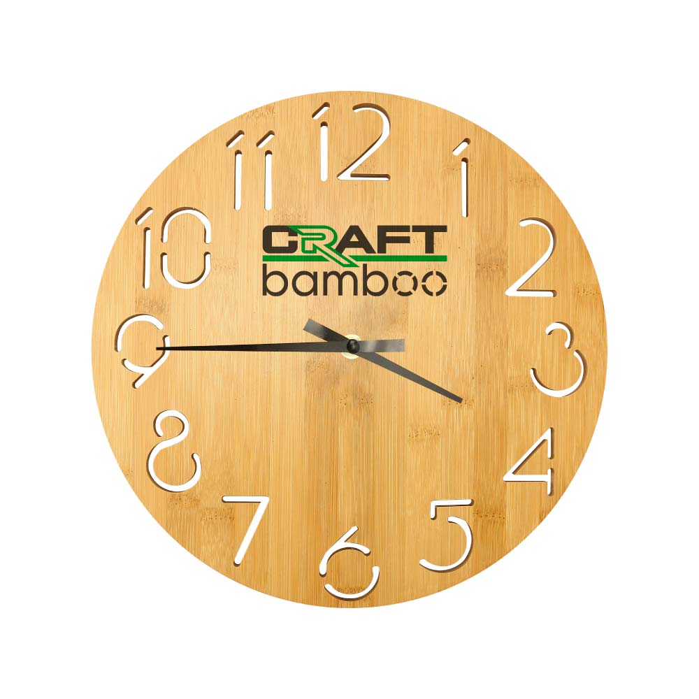 45907 - Branding-Round-Bamboo-Wall-Clock-CLK-17