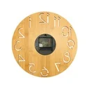 Round Bamboo Wall Clock, 28 cm Dia, Type Analog