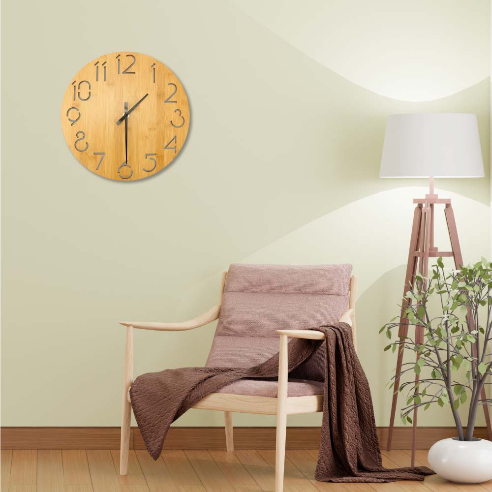 45907 - Round-Bamboo-Wall-Clock-CLK-17-Sample