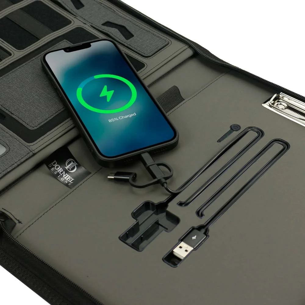 Dorniel Portfolio A4 with 8000mAh Powerbank and LED Logo