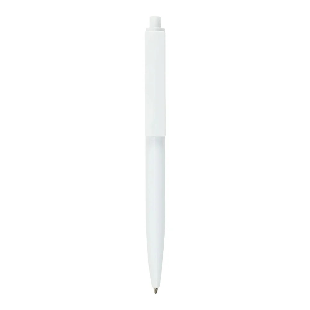 Plastic Pens White Color, Push Button, Wide Clip