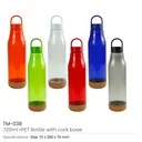 rPET Bottles with Cork Base, Twist-off Lid, Handle 720ml