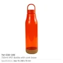 rPET Bottles with Cork Base, Twist-off Lid, Handle 720ml