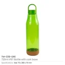 rPET Bottles with Cork Base, Twist-off Lid, Handle 720ml