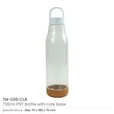 rPET Bottles with Cork Base, Twist-off Lid, Handle 720ml