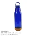rPET Bottles with Cork Base, Twist-off Lid, Handle 720ml