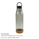 rPET Bottles with Cork Base, Twist-off Lid, Handle 720ml