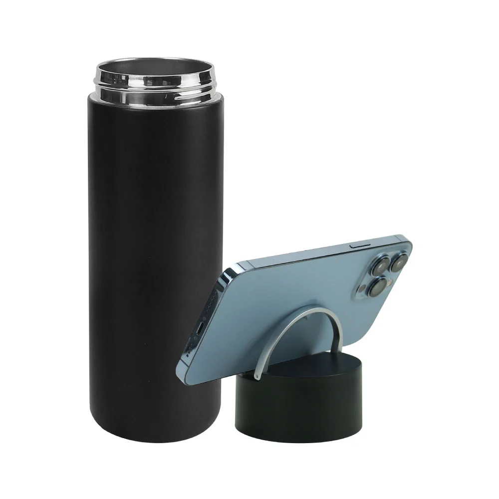 Double Wall SS Bottle, Twist-off Lid with Phone Holder 600 ml