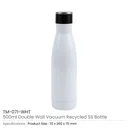 Double Wall SS Bottles, Twist-off Lid, SS Foldable Handle, 500ml