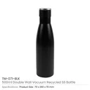 Double Wall SS Bottles, Twist-off Lid, SS Foldable Handle, 500ml
