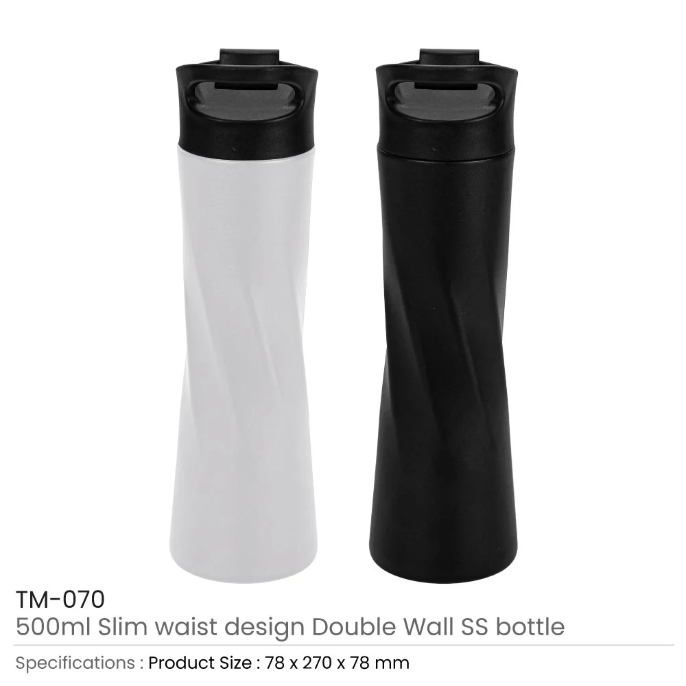 Double Wall SS Bottles Slim Waist Design 500 ml