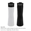 Double Wall SS Bottles Slim Waist Design 500 ml