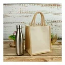 Laminated Cotton Bags with Natural Jute Gusset 10 Oz