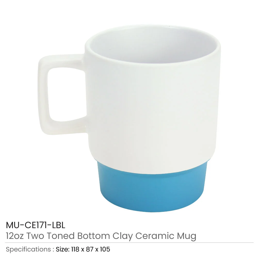 Ceramic Mugs with Bottom Clay in 12 Oz, Matte Finish