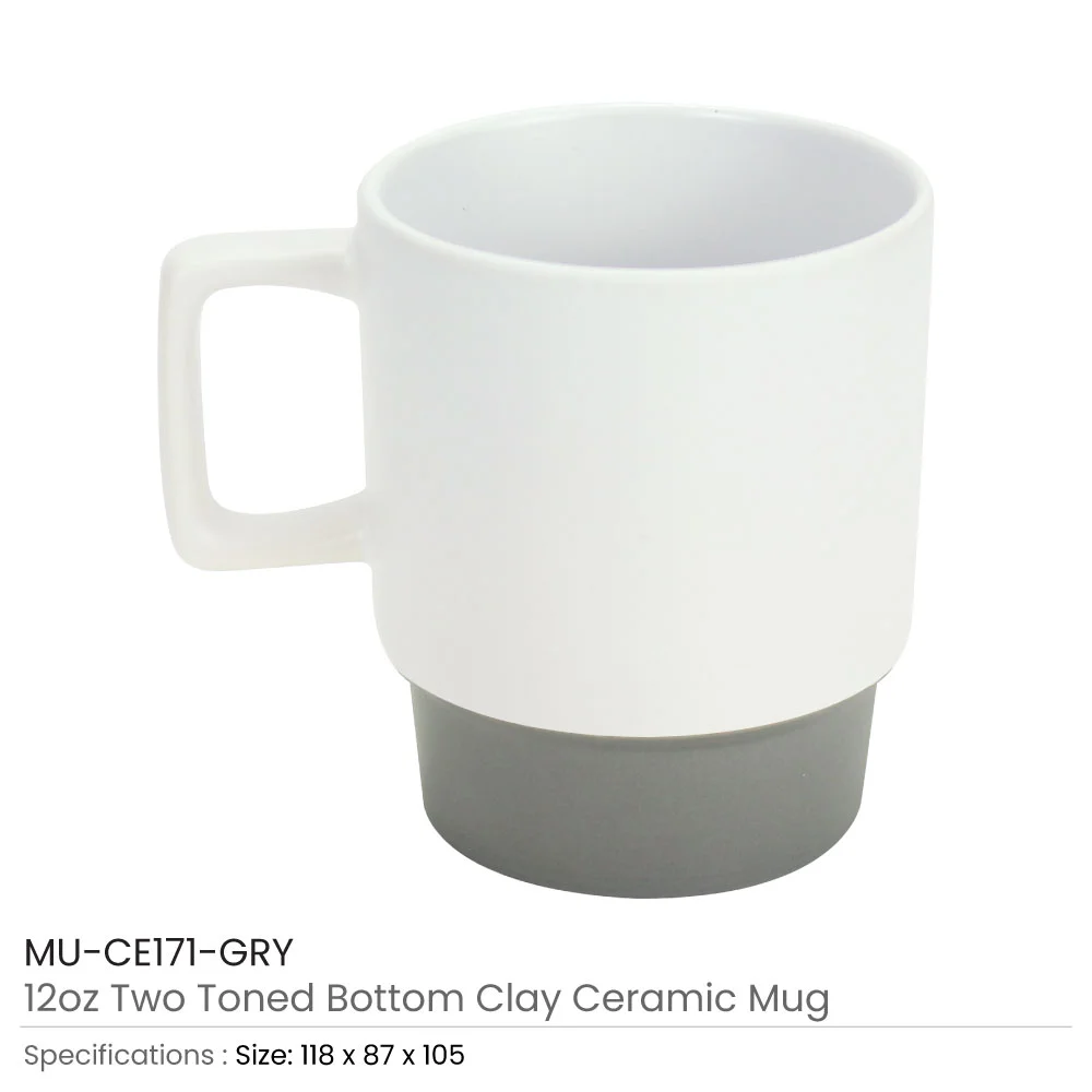Ceramic Mugs with Bottom Clay in 12 Oz, Matte Finish