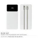 Powerbank with LED Screen 10,000 mAh & Built-in Cables