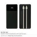 Powerbank with LED Screen 10,000 mAh & Built-in Cables