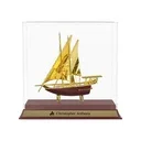 UAE Golden Dhow Memento in Wooden Base and Acrylic Case