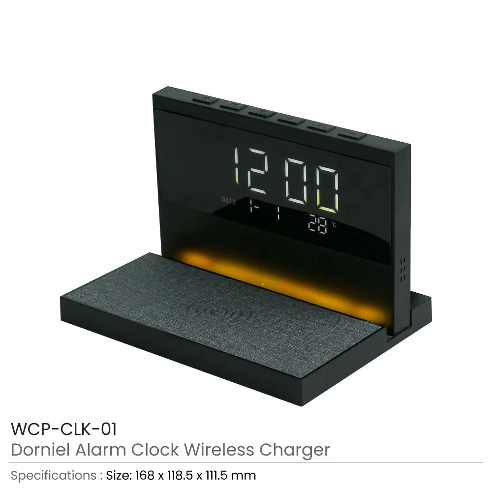 Dorniel Alarm Clock, 15W Wireless Charger and Night Light