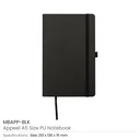 Appeel A5 PU Notebooks with Elastic Band Pen Loop Bookmark