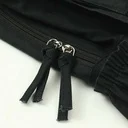 Black Cotton Backpack with Zipper Closure