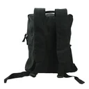 Black Cotton Backpack with Zipper Closure
