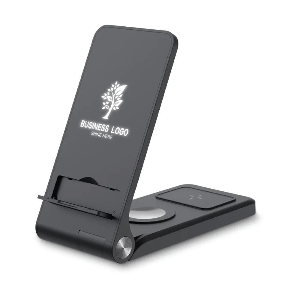 Foldable Wireless Charging Station 15W and Light-up Logo