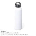 White Sublimation Bottles, Twist to Open, 800ml