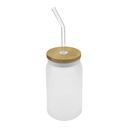 39961 - Glass-Bottle-with-Straw-and-Bamboo-Lid-TM-035-Blank