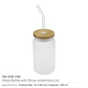 39961 - Glass-Bottle-with-Straw-&-Bamboo-Lid-TM-035-Details