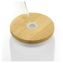Glass Bottle with Straw and Bamboo Lid